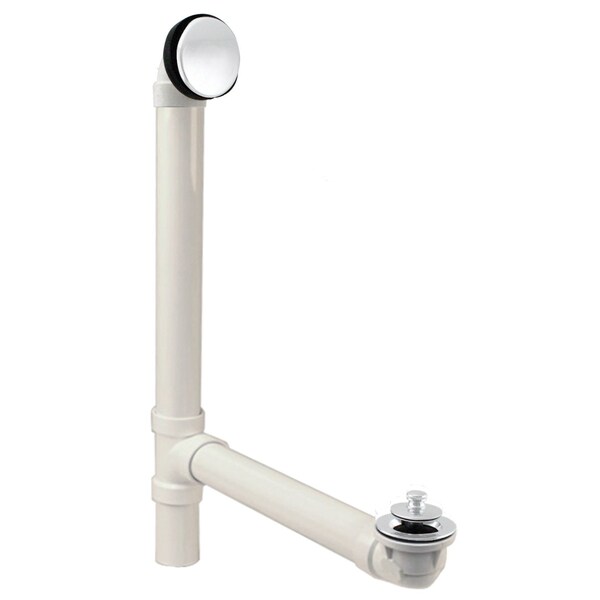 Westbrass Illusionary Overflow 12" & 4" Sch. 40 PVC Bath Waste & Overflow W/ Lift & Turn Bath Drain in Powderc 494244H-50 - main
